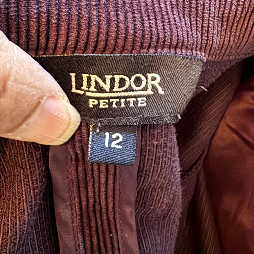 Lindor size 12p purple corduroy jacket - Picture 4 of 6